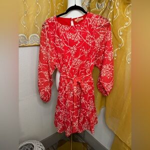 Flying Tomato Red and White Floral Dress